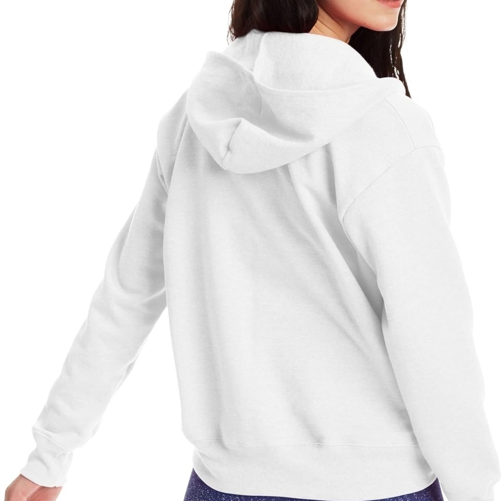 Hanes Women's Soft White Zip-Up Hoodie - Picture 2 of 4